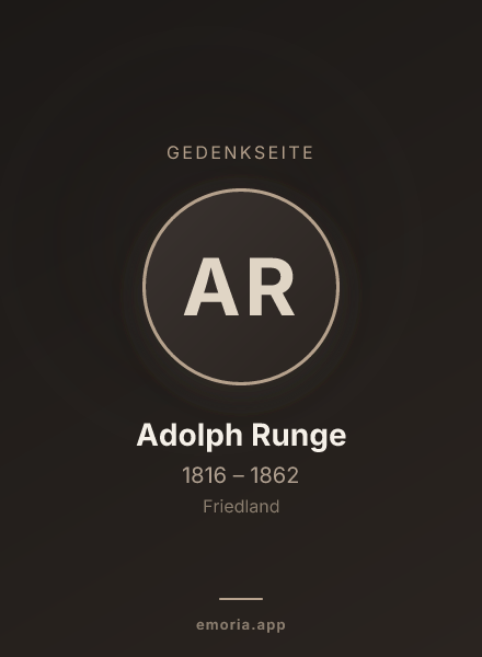Gedenkportrait von Adolph Runge