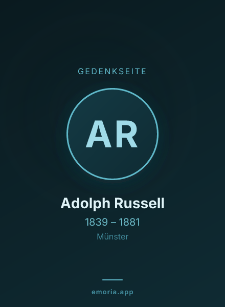 Gedenkportrait von Adolph Russell
