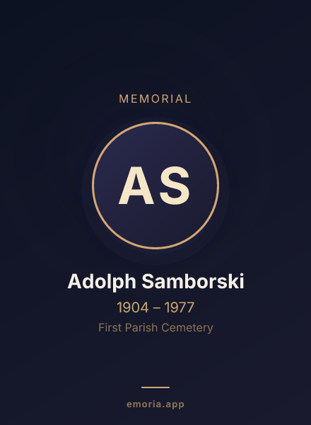 Memorial portrait of Adolph Samborski