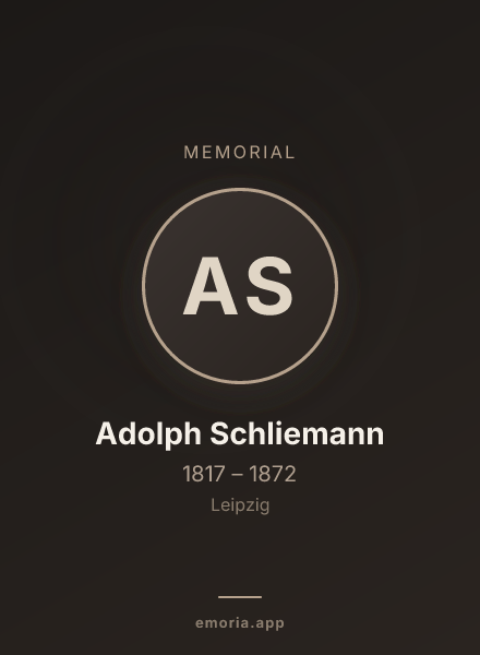 Memorial portrait of Adolph Schliemann