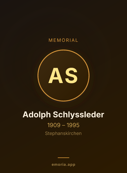 Memorial portrait of Adolph Schlyssleder