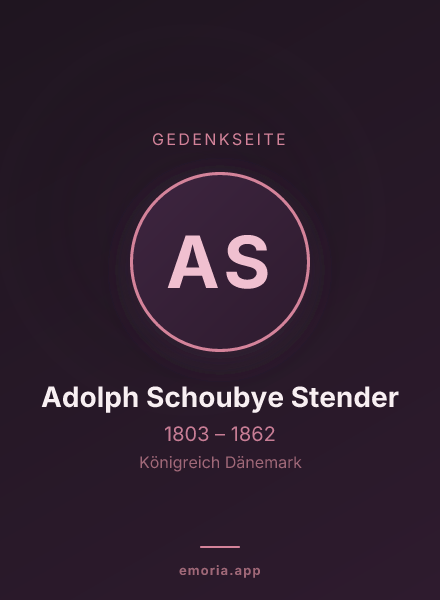 Gedenkportrait von Adolph Schoubye Stender