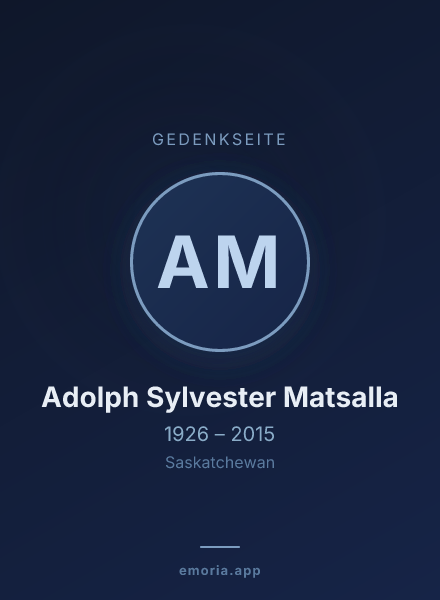 Gedenkportrait von Adolph Sylvester Matsalla