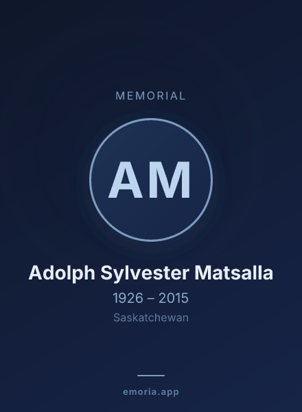 Memorial portrait of Adolph Sylvester Matsalla