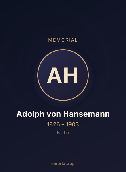 Memorial portrait of Adolph von Hansemann