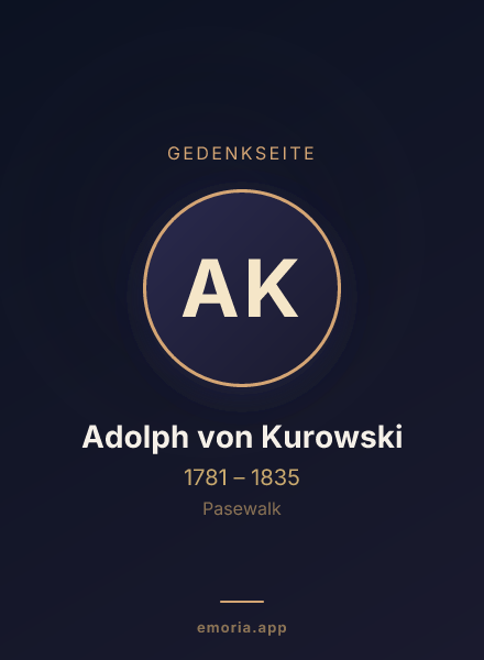 Gedenkportrait von Adolph von Kurowski