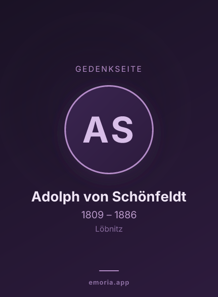 Gedenkportrait von Adolph von Schönfeldt