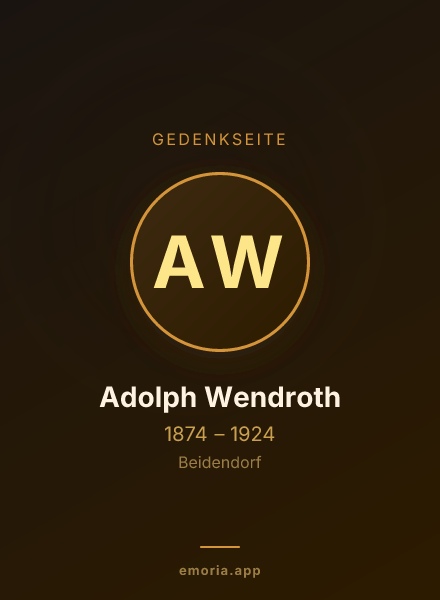 Gedenkportrait von Adolph Wendroth