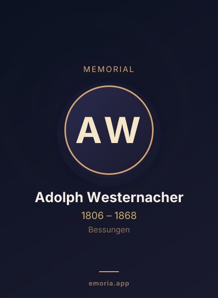 Memorial portrait of Adolph Westernacher