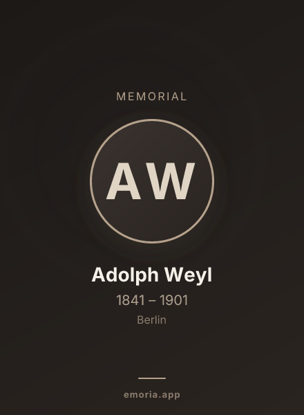 Memorial portrait of Adolph Weyl