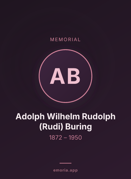 Memorial portrait of Adolph Wilhelm Rudolph (Rudi) Buring