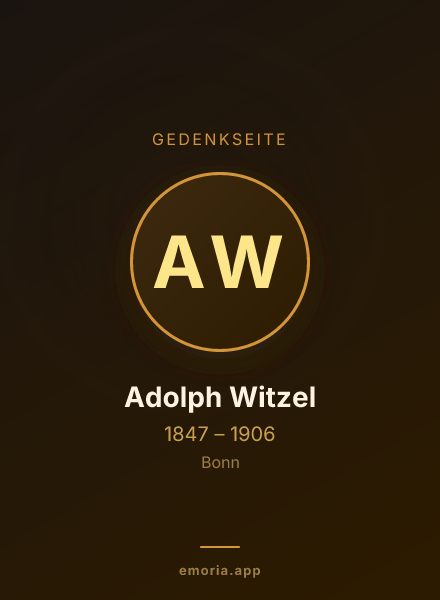 Gedenkportrait von Adolph Witzel