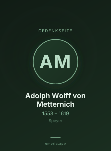 Gedenkportrait von Adolph Wolff von Metternich