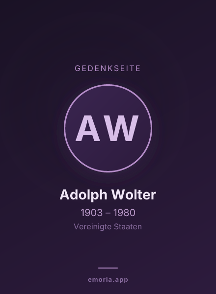 Gedenkportrait von Adolph Wolter