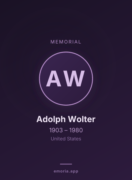 Memorial portrait of Adolph Wolter
