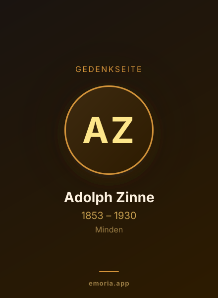 Gedenkportrait von Adolph Zinne