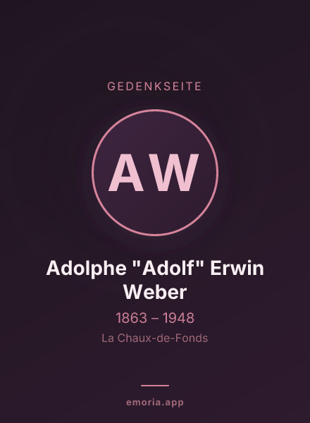 Gedenkportrait von Adolphe "Adolf" Erwin Weber