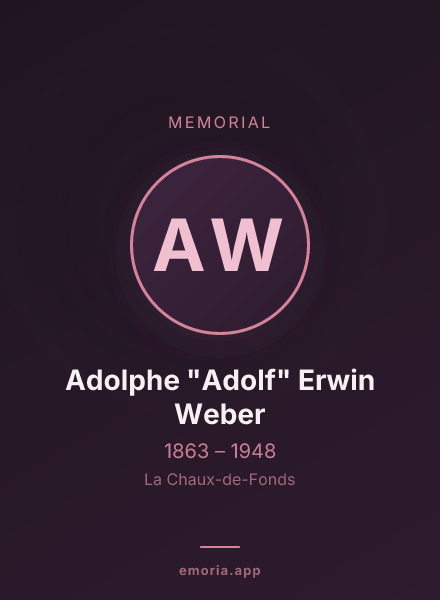 Memorial portrait of Adolphe "Adolf" Erwin Weber