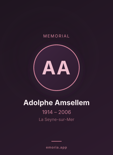 Memorial portrait of Adolphe Amsellem