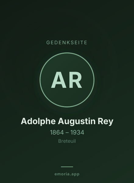 Gedenkportrait von Adolphe Augustin Rey