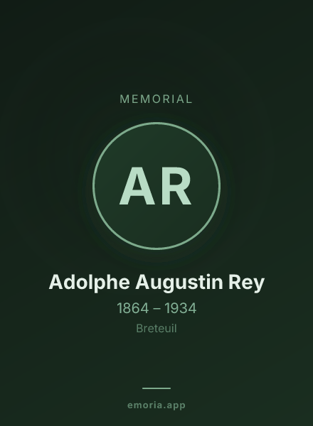 Memorial portrait of Adolphe Augustin Rey