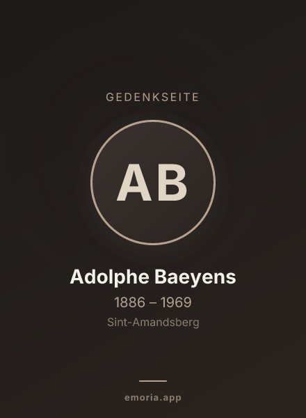 Gedenkportrait von Adolphe Baeyens