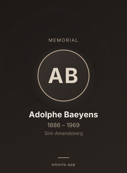 Memorial portrait of Adolphe Baeyens