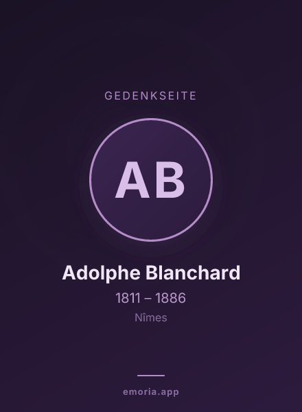 Gedenkportrait von Adolphe Blanchard