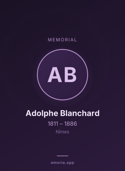 Memorial portrait of Adolphe Blanchard