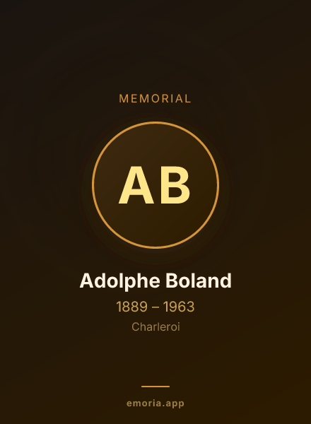 Memorial portrait of Adolphe Boland