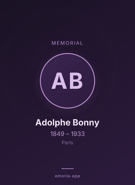 Memorial portrait of Adolphe Bonny