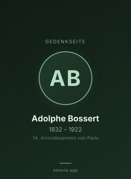 Gedenkportrait von Adolphe Bossert