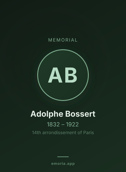 Memorial portrait of Adolphe Bossert
