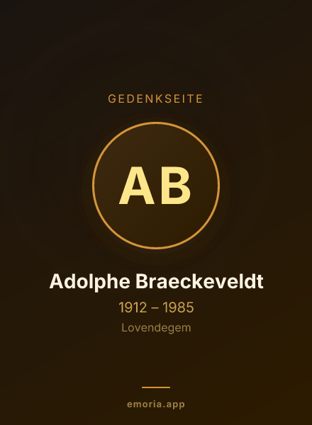 Gedenkportrait von Adolphe Braeckeveldt
