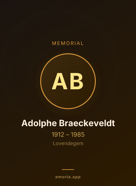Memorial portrait of Adolphe Braeckeveldt