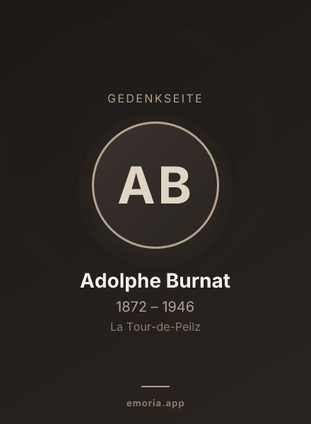Gedenkportrait von Adolphe Burnat
