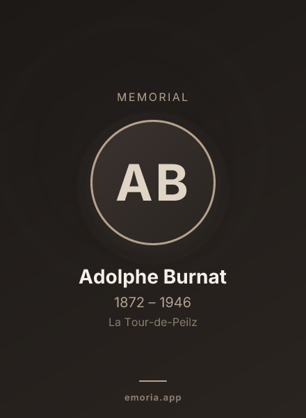 Memorial portrait of Adolphe Burnat