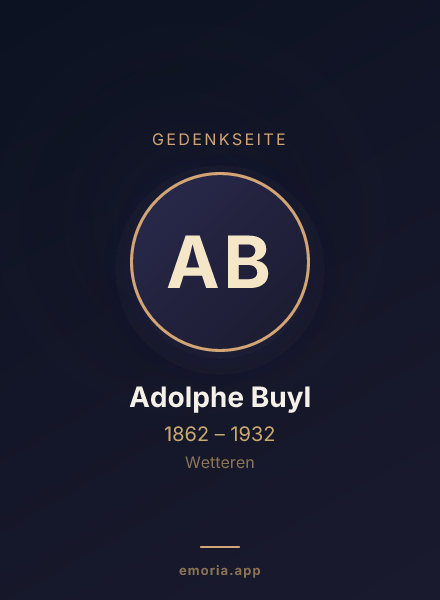 Gedenkportrait von Adolphe Buyl