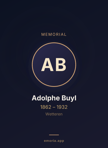 Memorial portrait of Adolphe Buyl