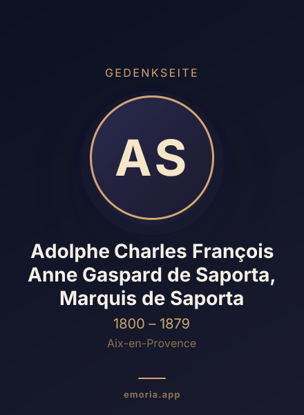 Gedenkportrait von Adolphe Charles François Anne Gaspard de Saporta, Marquis de Saporta