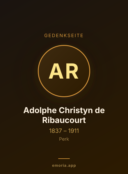 Gedenkportrait von Adolphe Christyn de Ribaucourt