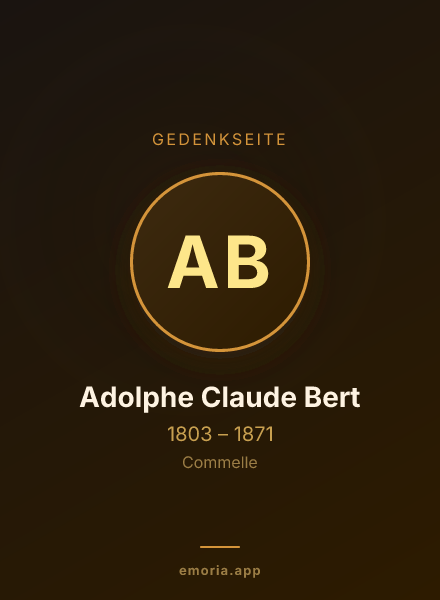 Gedenkportrait von Adolphe Claude Bert
