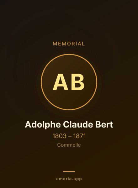 Memorial portrait of Adolphe Claude Bert