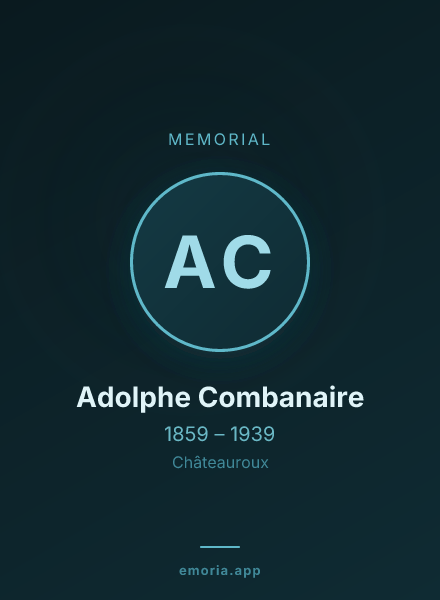 Memorial portrait of Adolphe Combanaire