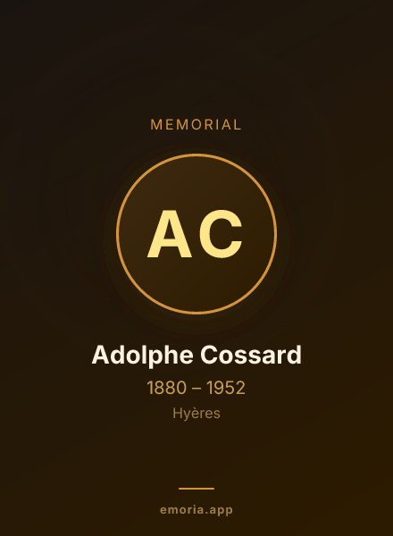 Memorial portrait of Adolphe Cossard