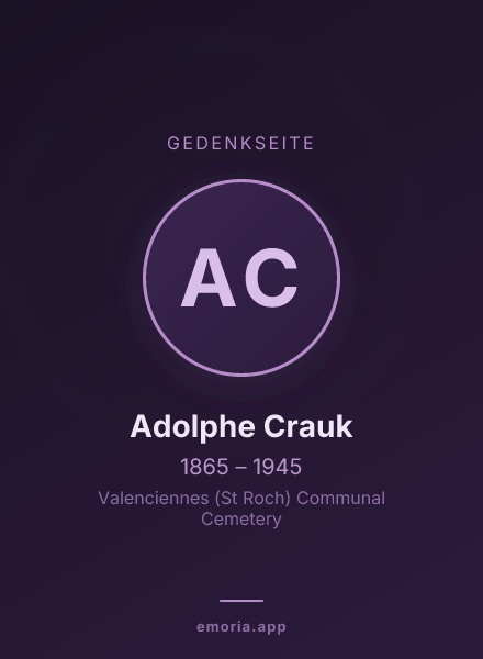 Gedenkportrait von Adolphe Crauk