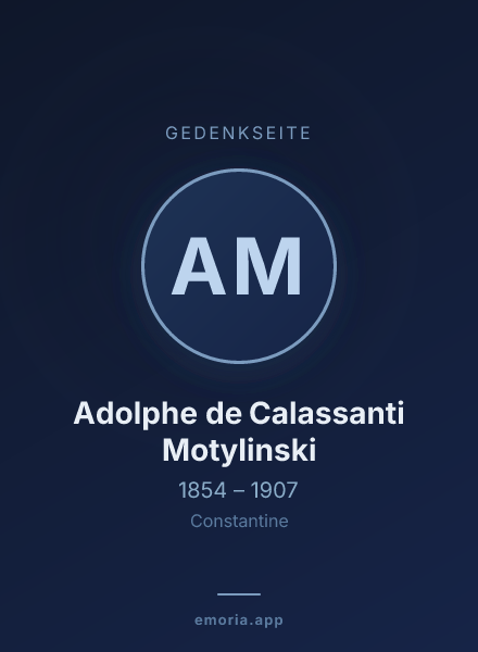 Gedenkportrait von Adolphe de Calassanti Motylinski