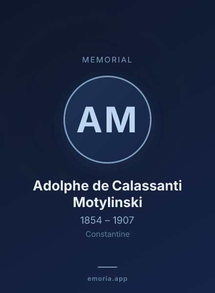 Memorial portrait of Adolphe de Calassanti Motylinski