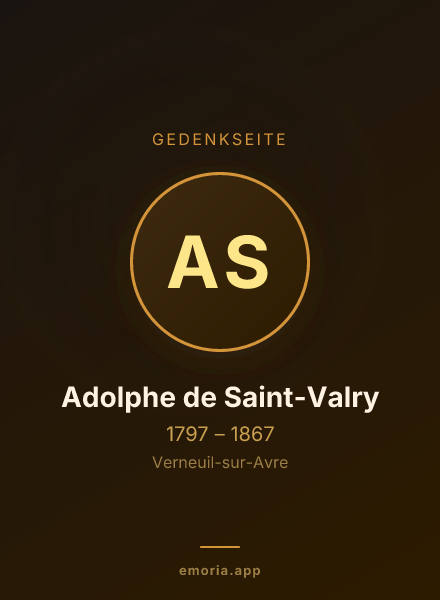 Gedenkportrait von Adolphe de Saint-Valry