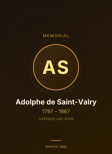 Memorial portrait of Adolphe de Saint-Valry